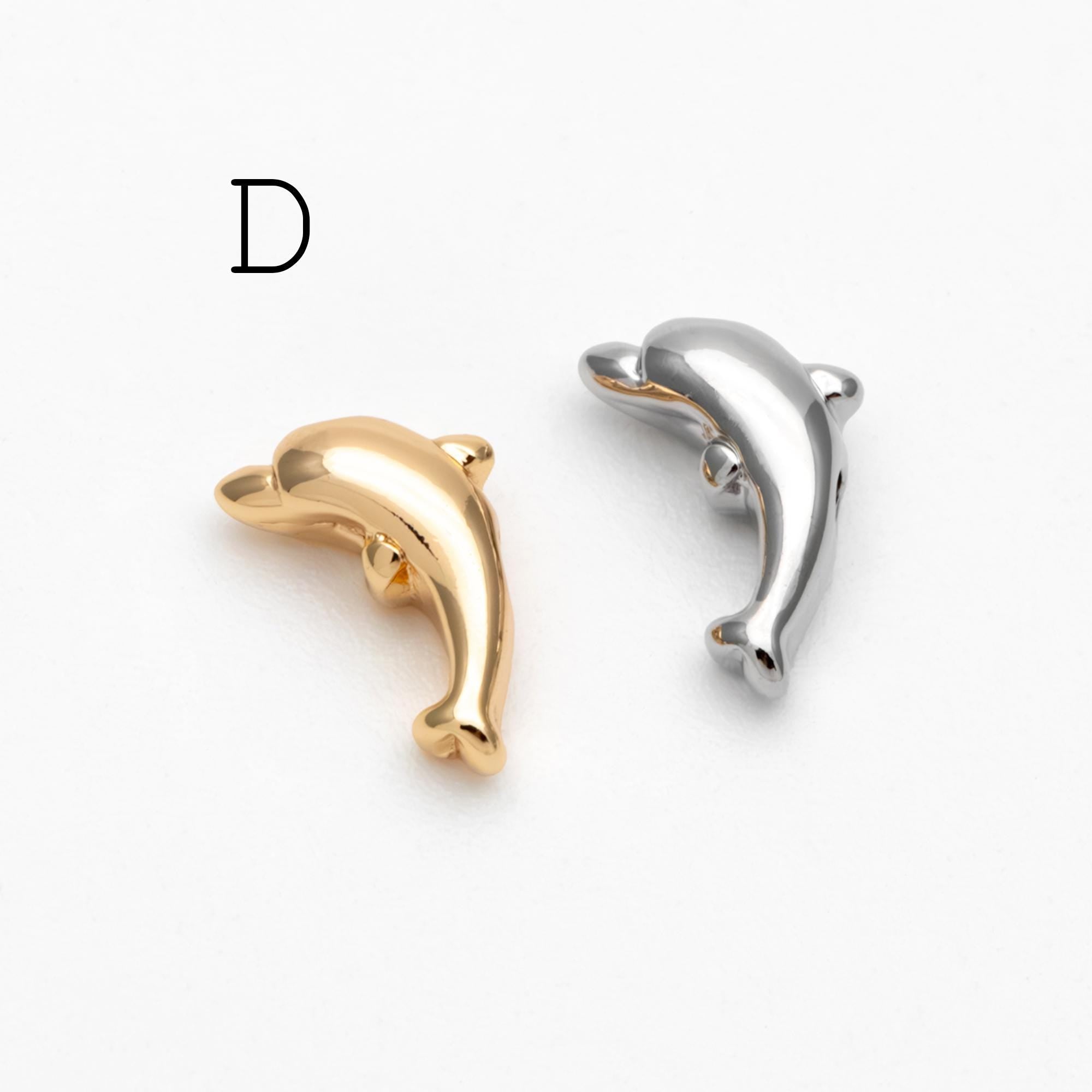 10pcs Gold/ Silver Tone Ocean Beads, 18K Gold/ Rhodium plated Brass, Beach Spacer Beads (GB-4470)